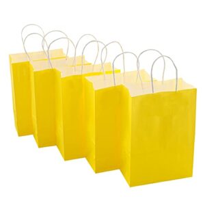 ysmile 24 ct gift kraft paper bag with handle for birthday party favor for present in bulk 8.2×5.9×3.1 from yellow