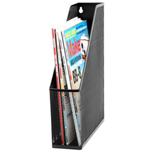 U Brands Mesh Steel Magazine File Holder, 12.5" x 9.8" x 3", Black