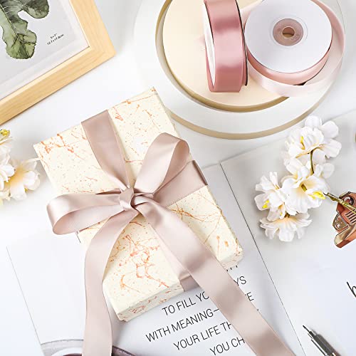 6 Rolls Wedding Satin Ribbon Set Satin Polyester Ribbon for Wedding DIY Crafts Gifts Wrapping Hair Bows Bridal Shower Valentine's Day Baby Shower Decor (Blush Pink Color, 1 Inch x 25 Yard)