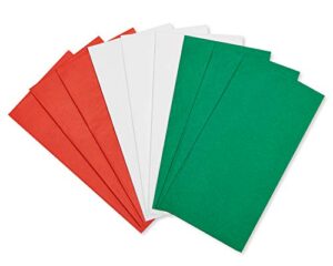 american greetings bulk tissue paper pack (red, green, and white) for birthdays, weddings, bridal showers, baby showers and all occasions (125-sheets)