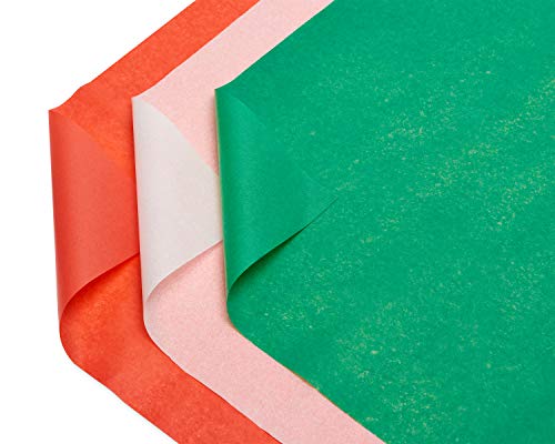 American Greetings Bulk Tissue Paper Pack (Red, Green, and White) for Birthdays, Weddings, Bridal Showers, Baby Showers and All Occasions (125-Sheets)