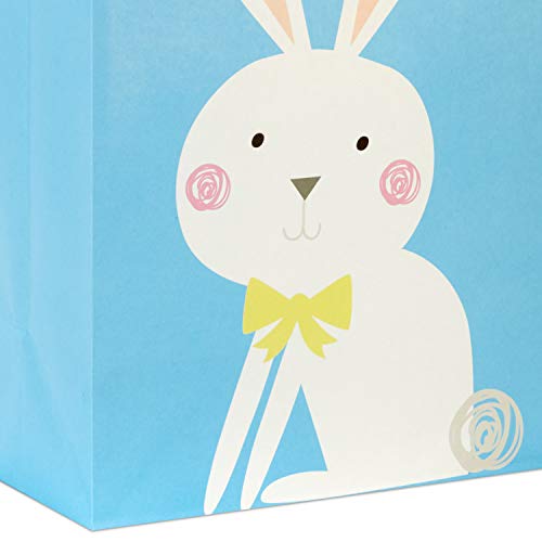 Hallmark 11" Large Easter Gift Bags (3-Pack: Easter Basket, Bunny, "Happy Easter" Stripes) in Yellow, Blue, Green
