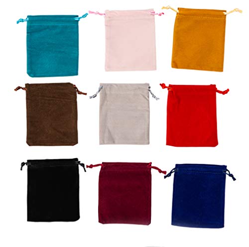 KAOYOO 45pcs 2.8"x3.5"/7cmx9cm Drawstring Velvet Gift Bags for Wedding,Birthdays,Christmas, Jewelry Packing