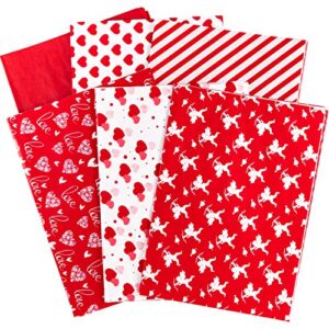 whaline valentine’s day tissue paper 90 sheet assorted love heart pattern gift wrapping paper 6 design red decorative art paper for diy crafts birthday wedding baby shower gifts packing decoration