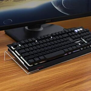Computer Keyboard Stand, Clear Acrylic PC Keyboard Holder Stand Tilted Computer Keyboard Stand, Keyboard Riser for Ergonomic Easy Typing, Keyboard Stand for Office Desk, Home, School