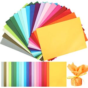 200 sheets gift wrapping tissue paper 20 assorted colored tissue paper, 8″ x 12″ art craft paper, diy rainbow tissue paper bulk for gift wrapping gift bags decorations