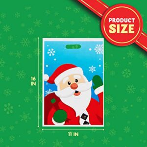 JOYIN 72 PCS Christmas Bags for Xmas Holiday Goody Gift, Christmas Snacks Bags Xmas Plastic Bags with Handles Christmas Gift Wrap Bags for Xmas Party Favor, Party Decoration Supplies