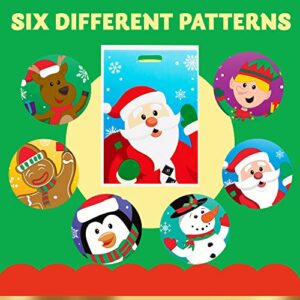 JOYIN 72 PCS Christmas Bags for Xmas Holiday Goody Gift, Christmas Snacks Bags Xmas Plastic Bags with Handles Christmas Gift Wrap Bags for Xmas Party Favor, Party Decoration Supplies