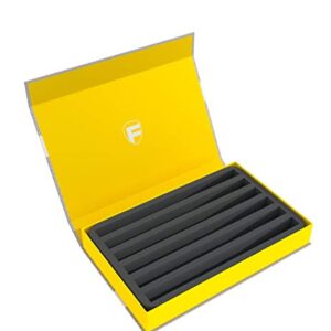 Feldherr Magnetic Box Yellow for Model Railway locomotives, Wagons and Vehicles - 6 Slots for Z Gauge - Vertical