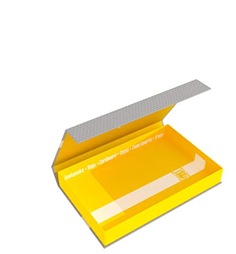 Feldherr Magnetic Box Yellow for Model Railway locomotives, Wagons and Vehicles - 6 Slots for Z Gauge - Vertical