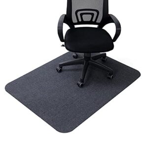 Home Techpro Office Chair Mat for Hardwood Floors 35 x 47 inch, “Vacuum TECH” - Non Slip Computer Desk Mat for Rolling Chairs, Gaming Chairs (Dark Gray)