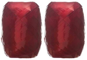 2-pack – berwick-offray – red lacquer – splendorette crimped curling ribbon – bce12-91 – bundle of 2 mini kegs – each is 66 ft per keg.