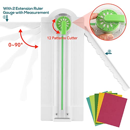 12-Shapes in 1 Craft Paper Edge Cutter,Paper Dial Trimmer Dial Trimmer With Measurements Paper Cutter Machine for Scrapbooking Decorative Wave Edges Cutting Tool Zig Zag Cutting Tool for Photo Card