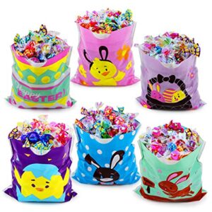 JOYIN 96 Pcs Easter Goodies Bags, Easter Kids Party Supplies, Draw String Easter Treat Bags, Goodie Bags, for Party Favor and Easter Classroom Prize Supplies