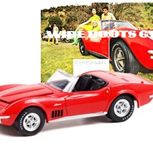 1969 Chevy Corvette Convertible Red Wide Boots GT Goodyear Vintage Ad Cars 1/64 Diecast Model Car by Greenlight 30248
