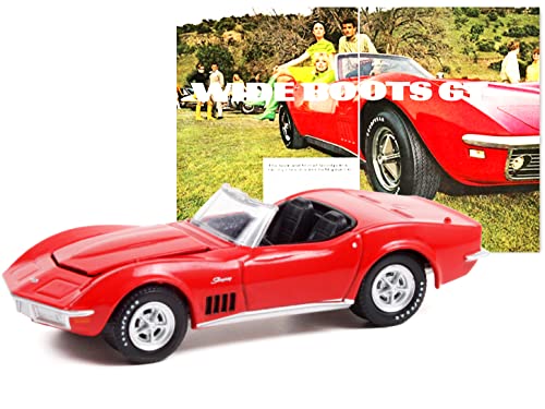 1969 Chevy Corvette Convertible Red Wide Boots GT Goodyear Vintage Ad Cars 1/64 Diecast Model Car by Greenlight 30248