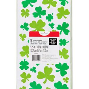 American Greetings St. Patrick's Day Gift Bag, Green Shamrocks(16-Count)