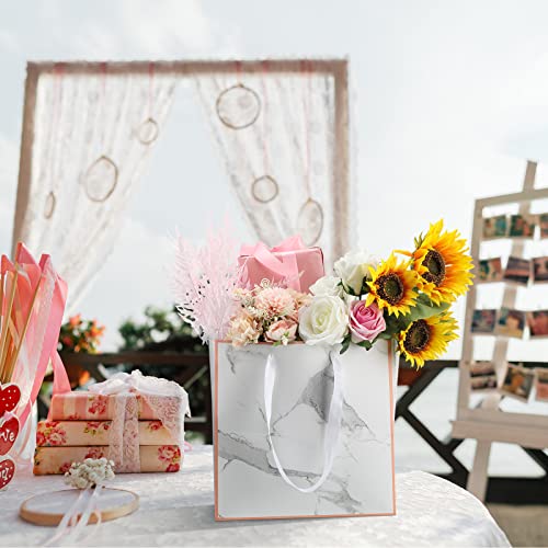 2 Pieces Large Gift Bag Marble Paper Extra Large Gift Bags for Presents Square Giant XL Huge Wedding Gift Bag with Handle for Birthday Wedding Anniversary Party Supplies, 11.8 x 11.8 x 11.8 Inch