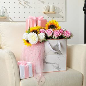 2 Pieces Large Gift Bag Marble Paper Extra Large Gift Bags for Presents Square Giant XL Huge Wedding Gift Bag with Handle for Birthday Wedding Anniversary Party Supplies, 11.8 x 11.8 x 11.8 Inch