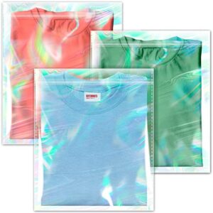 harhana holographic resealable bags for small business, 11×14 holographic cellophane bags self adhesive for convenient packaging – 11×14 100 pcs