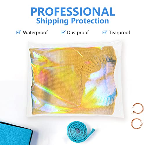 Harhana Holographic Resealable Bags For Small Business, 11x14 Holographic Cellophane Bags Self Adhesive For Convenient Packaging - 11x14 100 pcs