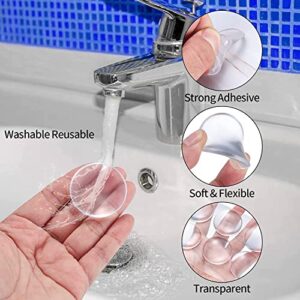 12 Pcs Door Stoppers Wall Protector, Door Knob Wall Shield, Clear Round Silicone Door Handle Bumpers, Reusable Self Adhesive Door Stops Shock Absorbent for Doors Knobs Handles Wall (Round)