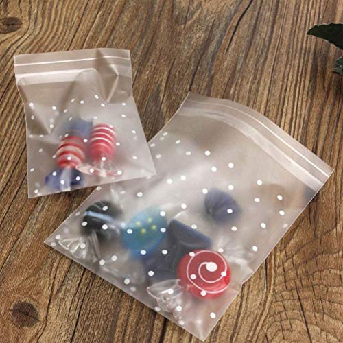 Self Adhesive Treat Bag 300Pcs 3 Different Patterns Self Adhesive Plastic Cookie Bags 100 Pcs Cherry Blossoms Bags, 100 Pcs Pink Rose Bags & 100 Pcs White Polka Dot Bags Gift DIY Plastic Bag