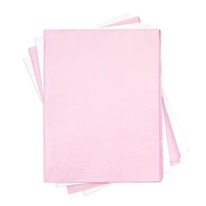 pink and white tissue paper for gift wrapping bags, metallic bulk set (60 sheets)