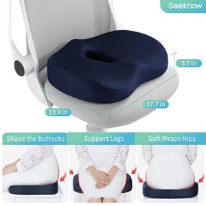 Memory Foam Seat Cushions Office Chair Seat Cushion for Tailbone Pain Relief Sciatica Pain Relief Pillow Hemorrhoid Pillow -Coccyx, Butt, Tailbone, Back, Coccyx, Sciatica, Car, Wheelchair Chair Pads