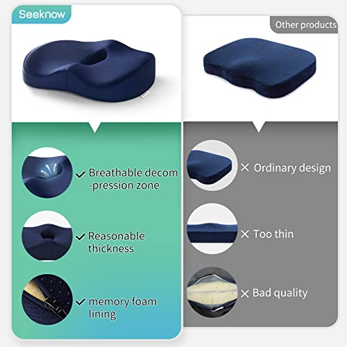 Memory Foam Seat Cushions Office Chair Seat Cushion for Tailbone Pain Relief Sciatica Pain Relief Pillow Hemorrhoid Pillow -Coccyx, Butt, Tailbone, Back, Coccyx, Sciatica, Car, Wheelchair Chair Pads