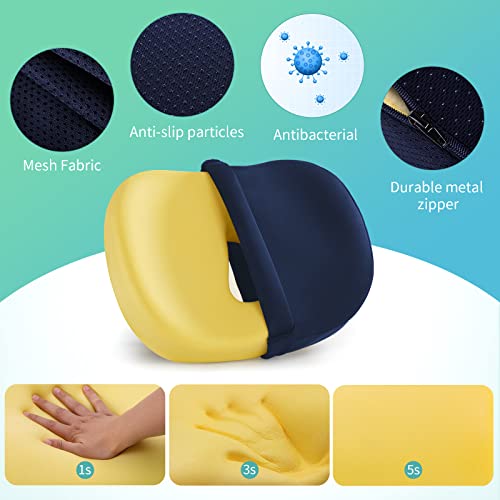 Memory Foam Seat Cushions Office Chair Seat Cushion for Tailbone Pain Relief Sciatica Pain Relief Pillow Hemorrhoid Pillow -Coccyx, Butt, Tailbone, Back, Coccyx, Sciatica, Car, Wheelchair Chair Pads