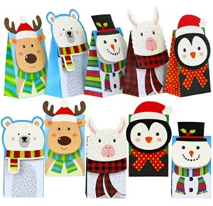 iconikal christmas die-cut flip over treat & gift bags, 20-count
