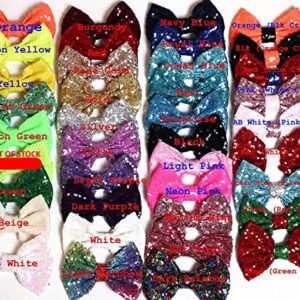 CLGIFT Set of 12 Sequin Bows 5 Inches Large Glitter Bows Wholesale Bows, DIY Fabric Hair Bows - No Clips (Pick Your Own)