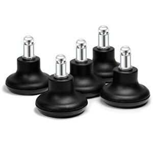 bell glides replacement office chair or stool swivel caster wheels to fixed stationary castors, low profile bell glides with soft rubber bottom instead of self felt pads, chair feet wheel stopper