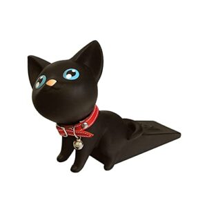 Tregoer Door Stoppers,Cat Door Stopper,Cute Door Stops Decorative Doorstop Animal Door Wedge for Home and Office（Black and White）