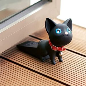 Tregoer Door Stoppers,Cat Door Stopper,Cute Door Stops Decorative Doorstop Animal Door Wedge for Home and Office（Black and White）