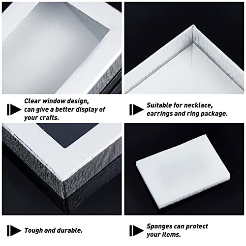 NBEADS 30PCS Silver Gift Boxes Presentation Box with Padding - Birthday Gift Box - Nail Packaging Boxes Cardboard Jewelry Boxes 3.54"x2.56"x1.1" for Christmas Packaging