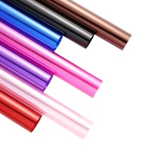 nuobesty 20 pcs cellophane wrap roll colored cellophane sheets 7 colored cellophane wrap |gifts, baskets, treats, cellophane wrapping paper,54x54cm (random color)