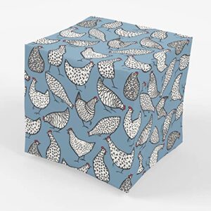 hen gift wrap – birthday wrapping paper – folded flat 30 x 20 inch (3 sheets)