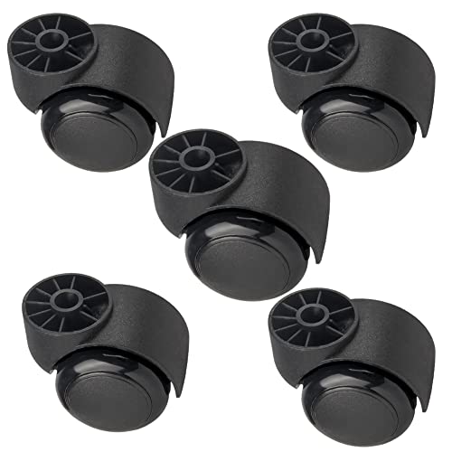 LAErper 2 Inch Stemless Caster,5pcs Black Silent Furniture Casters， Heavy Duty Office Chair casters for Chairs to Replace Mats,Replacement Swivel Accessories