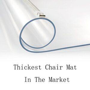 Thickest Chair Mat for Hardwood Floor - 1/8" Thick 47" X 35" Crystal Clear Chair Mat for Hard Floor, Can't be Used on Carpet Floor