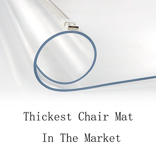 Thickest Chair Mat for Hardwood Floor - 1/8" Thick 47" X 35" Crystal Clear Chair Mat for Hard Floor, Can't be Used on Carpet Floor