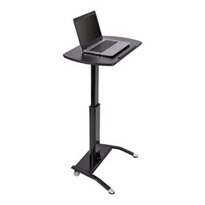Stand Up Desk Store Pneumatic Adjustable Height Tilting Laptop Lectern Speakers Podium (Black, 25.5" Wide)