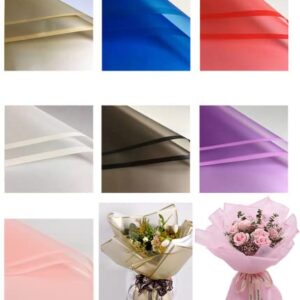 NatureMan 21Sheets /7 Colors edging TranslucentFlower Wrapping Paper,Florist Bouquet Supplies,DIY Crafts,Gift Packaging or Gift Box Packaging Paper, WaterproofFloral Wrapping Paper 22.8x22.8Inch