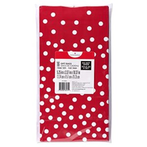 American Greetings 10.375'' Red Goodie Bags, Stripes and Polka Dots (16 Bags)