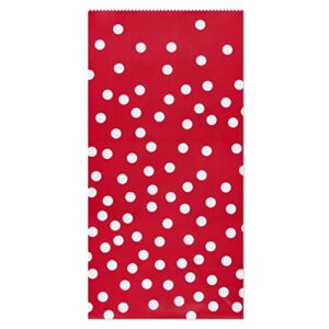 American Greetings 10.375'' Red Goodie Bags, Stripes and Polka Dots (16 Bags)