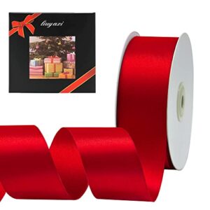 LIUYAXI Red Double Face Satin Ribbon 1-1/2" X 50 Yards, Ribbons Perfect for Crafts, Gift Wrapping, Bow Making and More…