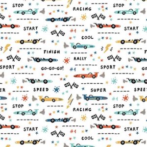 Stesha Party Racing Gift Wrap Race Car Wrapping Paper - Folded Flat 30 x 20 Inch - 3 Sheets