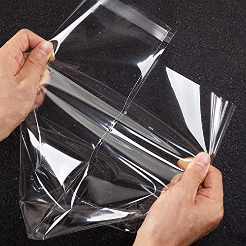 Crystal Clear Resealable Recloseable Cellophane/SelfSeal Bags for Bakery, Snacks, Candle, Soap, Cookie, Jewelry, Cards.(100 Pack) (9''X12'')…