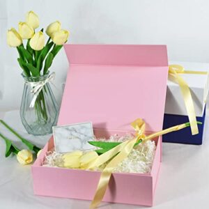 10.5” Large Gift Box with Ribbon and Magnetic lid for Christmas,Valentine's day,Birthdays, Bridal Gifts,Weddings,DIY and so on (Pink)